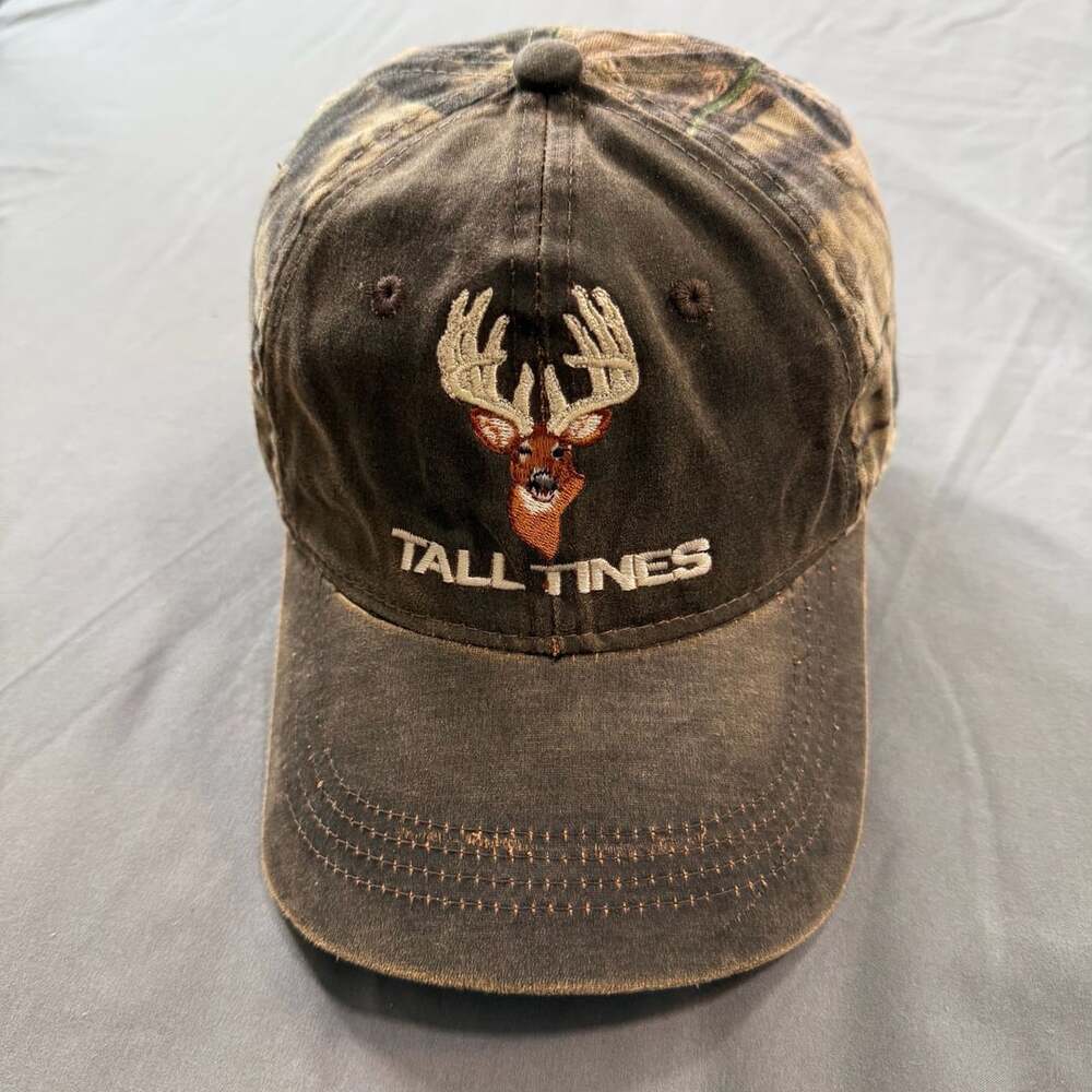 Tall Tines Deer Hunting Camo Hat Mossy Oak Outdoor Cap Buck Adjustable
